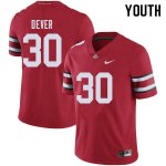 NCAA Ohio State Buckeyes Youth #30 Kevin Dever Red Nike Football College Jersey WBZ6245YD